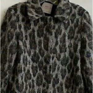 Like NEW! ZARA basic outerwear jacket. Grey background. Pretty muted colors.